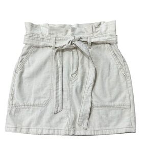 NWT Free People Splendor In The Grass High-Rise Denim Skirt Ivory Size 10